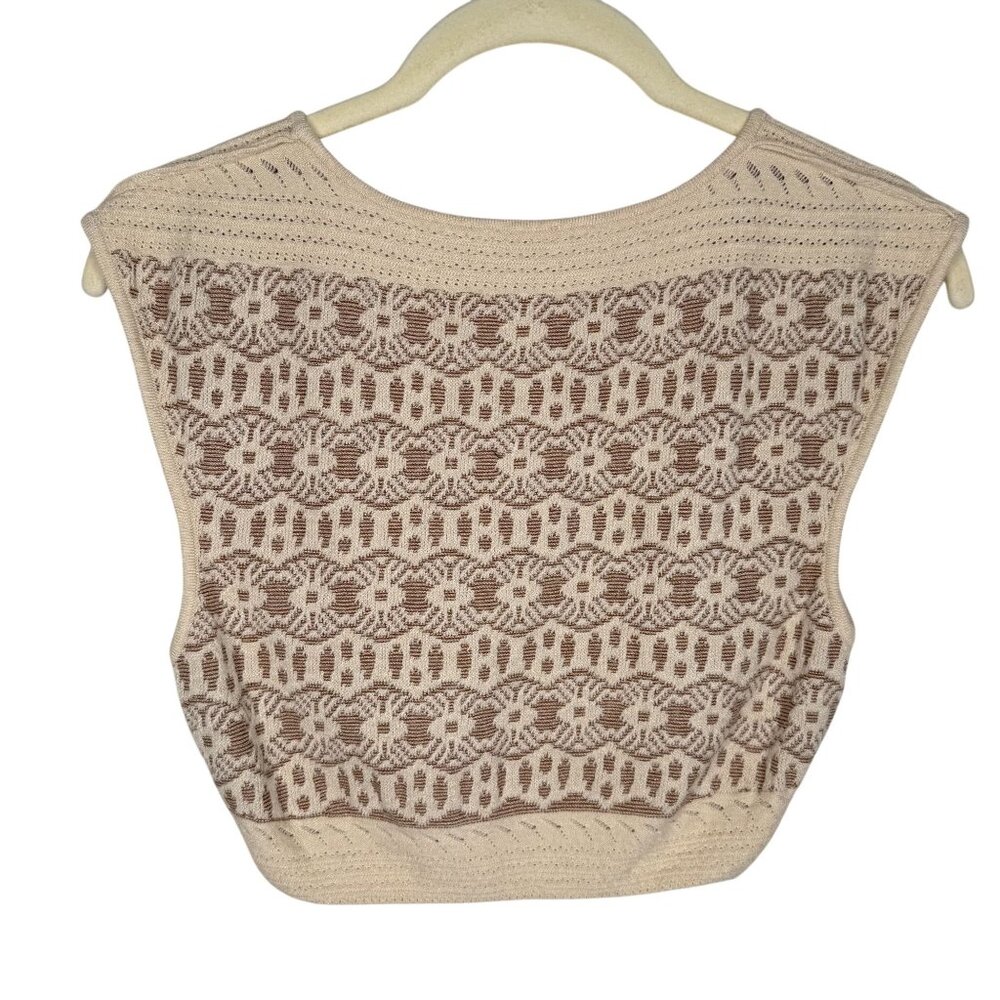 Intimately Free People Beige Crochet Knit Sleeveless Crop Top, S - Picture 2 of 7